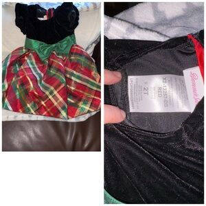 Bonnie Jean Festive Plaid Dress - Black, Green, Red